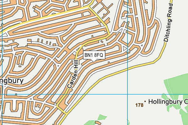 BN1 8FQ map - OS VectorMap District (Ordnance Survey)