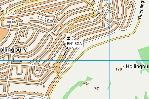 BN1 8GA map - OS VectorMap District (Ordnance Survey)