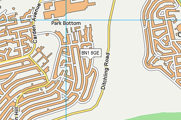 BN1 8GE map - OS VectorMap District (Ordnance Survey)