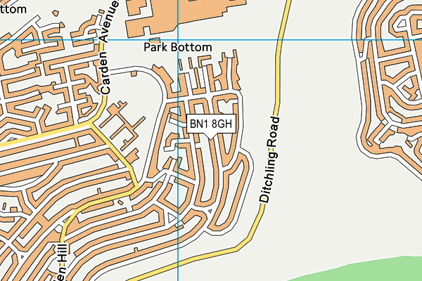 BN1 8GH map - OS VectorMap District (Ordnance Survey)