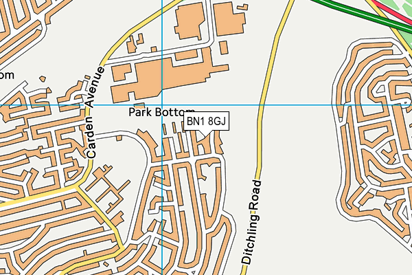 BN1 8GJ map - OS VectorMap District (Ordnance Survey)