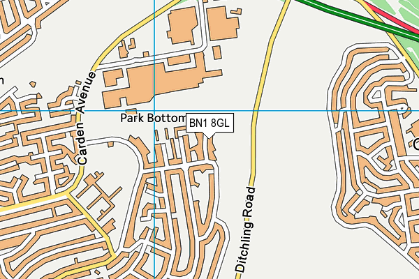 BN1 8GL map - OS VectorMap District (Ordnance Survey)