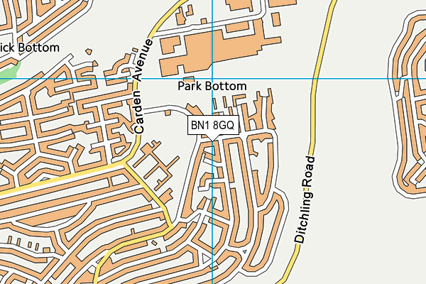 BN1 8GQ map - OS VectorMap District (Ordnance Survey)