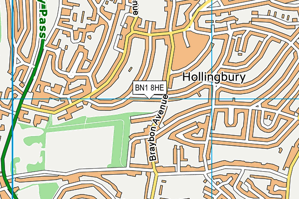 BN1 8HE map - OS VectorMap District (Ordnance Survey)