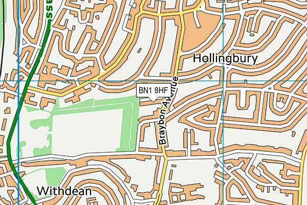 BN1 8HF map - OS VectorMap District (Ordnance Survey)