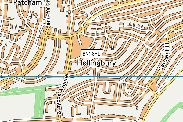 BN1 8HL map - OS VectorMap District (Ordnance Survey)