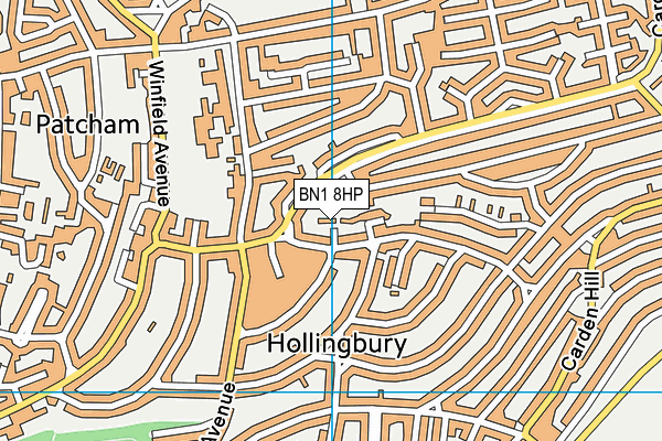 BN1 8HP map - OS VectorMap District (Ordnance Survey)
