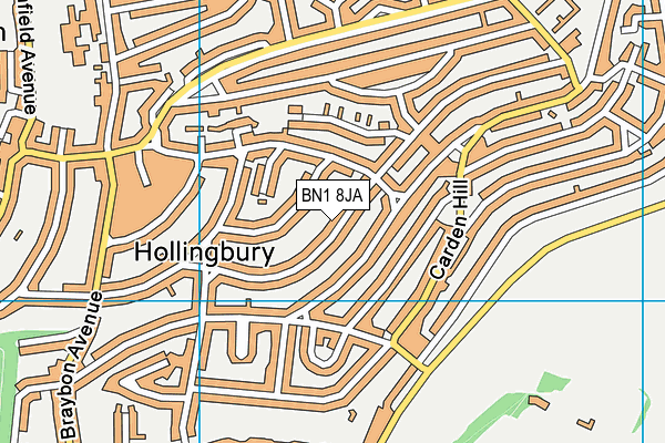 BN1 8JA map - OS VectorMap District (Ordnance Survey)