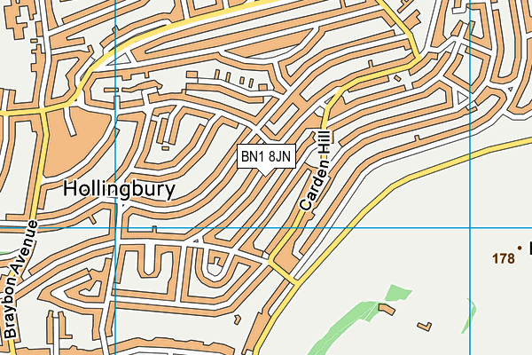 BN1 8JN map - OS VectorMap District (Ordnance Survey)