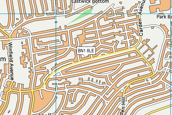 BN1 8LE map - OS VectorMap District (Ordnance Survey)