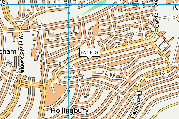 BN1 8LG map - OS VectorMap District (Ordnance Survey)