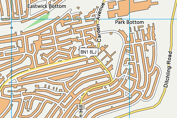 BN1 8LJ map - OS VectorMap District (Ordnance Survey)