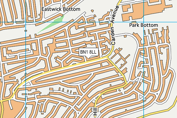 BN1 8LL map - OS VectorMap District (Ordnance Survey)