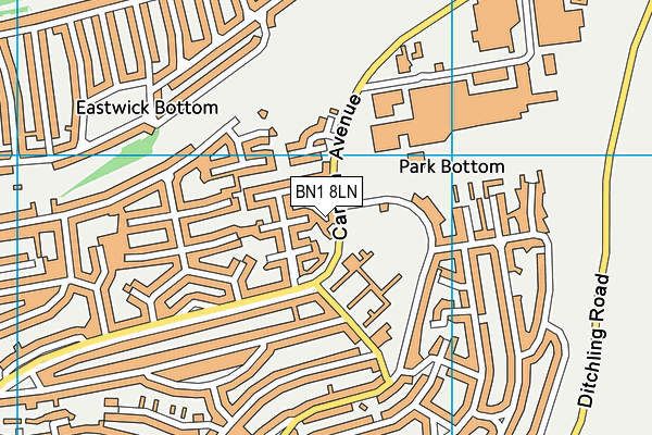 BN1 8LN map - OS VectorMap District (Ordnance Survey)