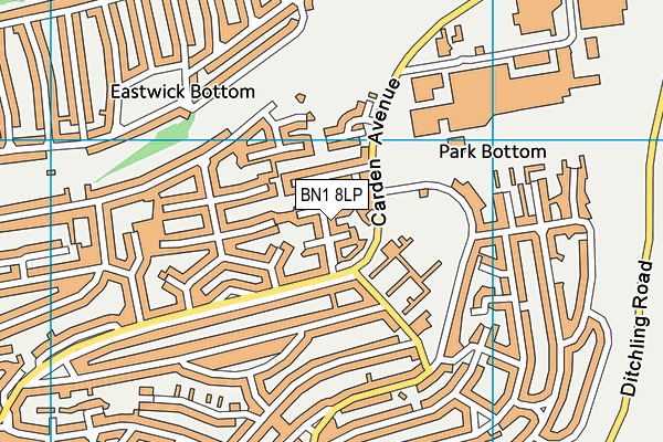 BN1 8LP map - OS VectorMap District (Ordnance Survey)