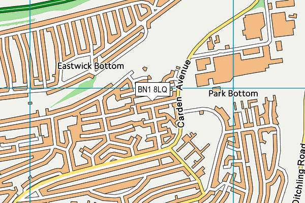 BN1 8LQ map - OS VectorMap District (Ordnance Survey)