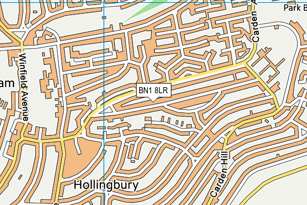 BN1 8LR map - OS VectorMap District (Ordnance Survey)