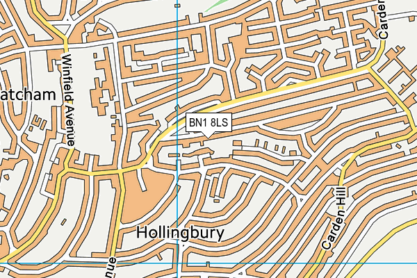BN1 8LS map - OS VectorMap District (Ordnance Survey)