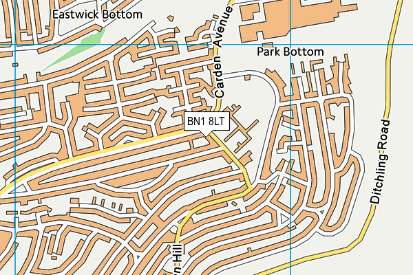 BN1 8LT map - OS VectorMap District (Ordnance Survey)