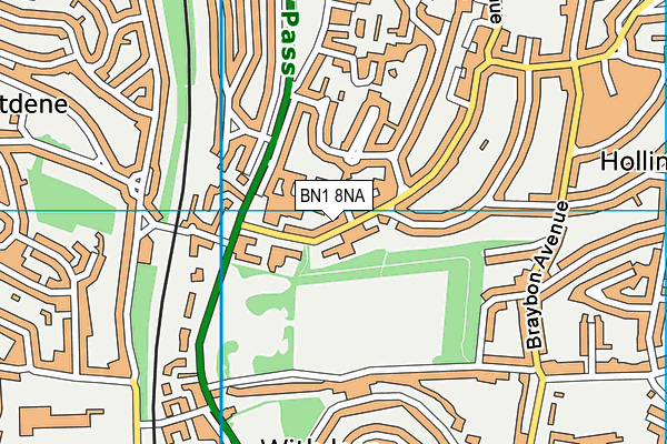 BN1 8NA map - OS VectorMap District (Ordnance Survey)