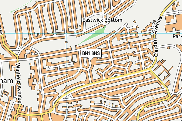BN1 8NS map - OS VectorMap District (Ordnance Survey)