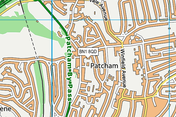 BN1 8QD map - OS VectorMap District (Ordnance Survey)
