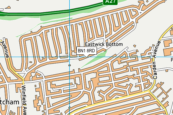 BN1 8RD map - OS VectorMap District (Ordnance Survey)