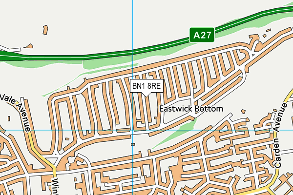 BN1 8RE map - OS VectorMap District (Ordnance Survey)