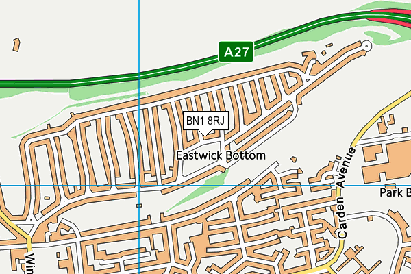 BN1 8RJ map - OS VectorMap District (Ordnance Survey)