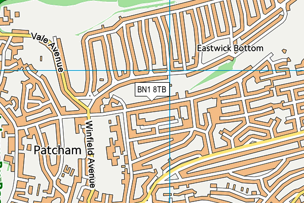 BN1 8TB map - OS VectorMap District (Ordnance Survey)