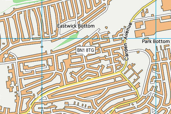 BN1 8TG map - OS VectorMap District (Ordnance Survey)