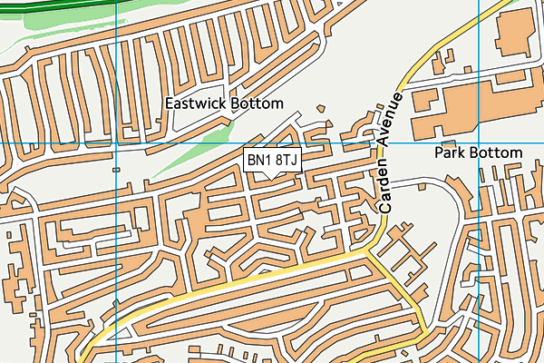 BN1 8TJ map - OS VectorMap District (Ordnance Survey)