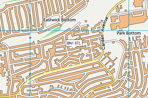 BN1 8TL map - OS VectorMap District (Ordnance Survey)