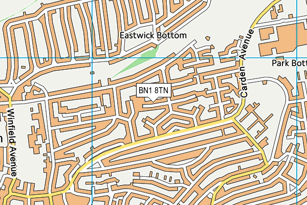 BN1 8TN map - OS VectorMap District (Ordnance Survey)