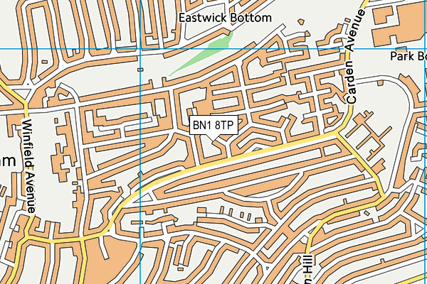 BN1 8TP map - OS VectorMap District (Ordnance Survey)