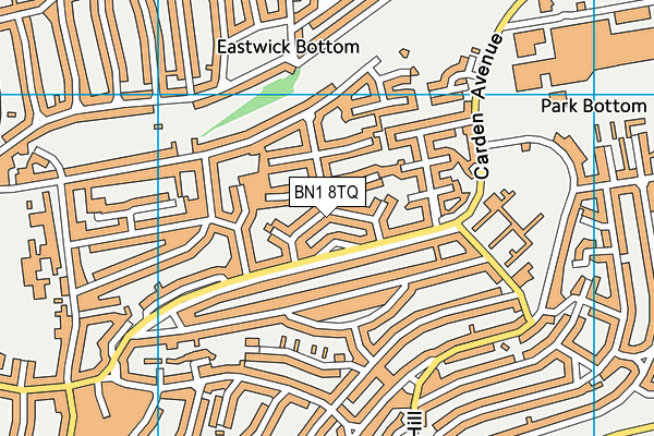 BN1 8TQ map - OS VectorMap District (Ordnance Survey)