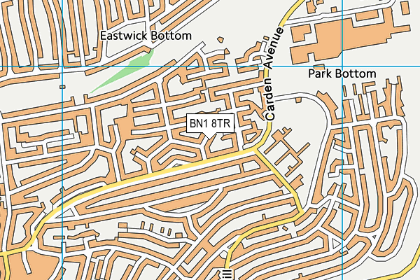 BN1 8TR map - OS VectorMap District (Ordnance Survey)
