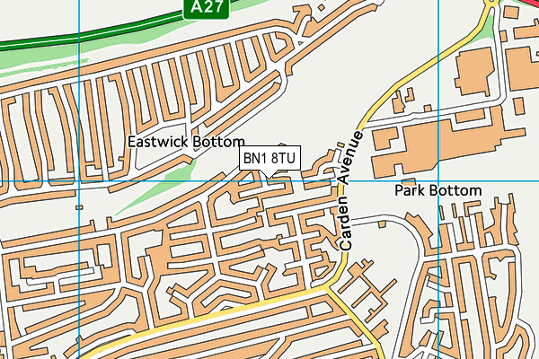 BN1 8TU map - OS VectorMap District (Ordnance Survey)