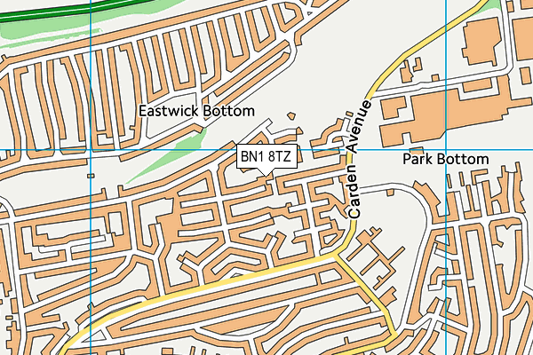 BN1 8TZ map - OS VectorMap District (Ordnance Survey)