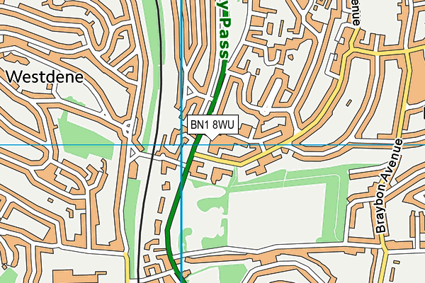 BN1 8WU map - OS VectorMap District (Ordnance Survey)