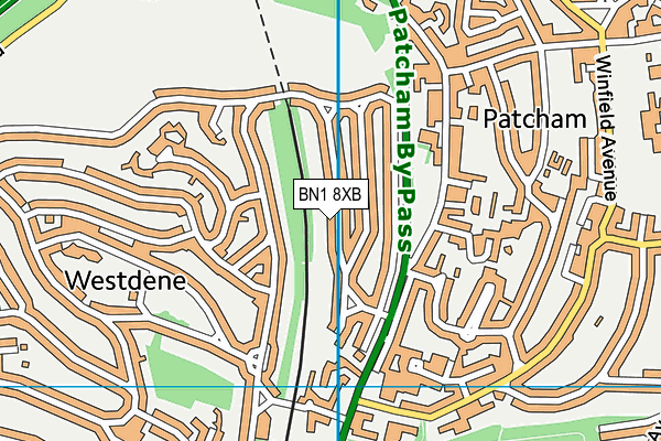 BN1 8XB map - OS VectorMap District (Ordnance Survey)