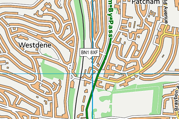 BN1 8XF map - OS VectorMap District (Ordnance Survey)