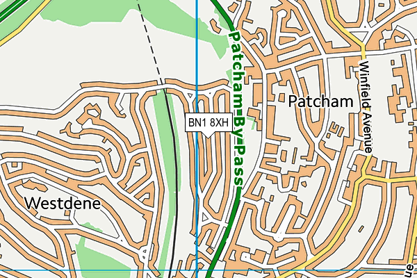 BN1 8XH map - OS VectorMap District (Ordnance Survey)