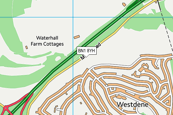 BN1 8YH map - OS VectorMap District (Ordnance Survey)