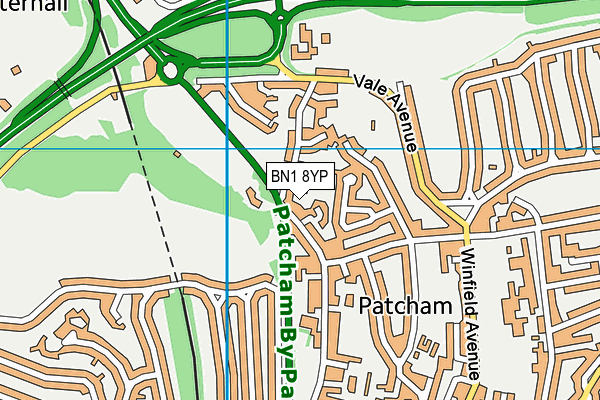 BN1 8YP map - OS VectorMap District (Ordnance Survey)