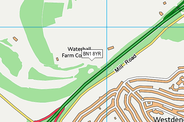 Waterhall Sports Ground map (BN1 8YR) - OS VectorMap District (Ordnance Survey)