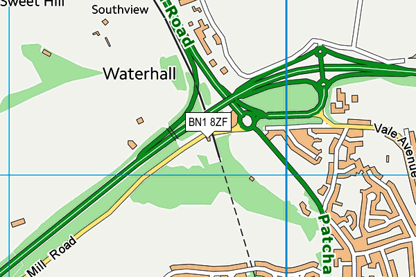 BN1 8ZF map - OS VectorMap District (Ordnance Survey)