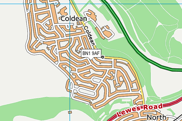 BN1 9AF map - OS VectorMap District (Ordnance Survey)
