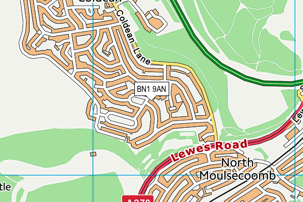 BN1 9AN map - OS VectorMap District (Ordnance Survey)