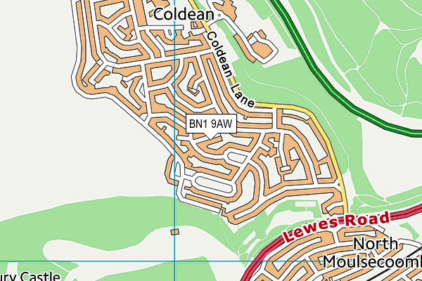 BN1 9AW map - OS VectorMap District (Ordnance Survey)